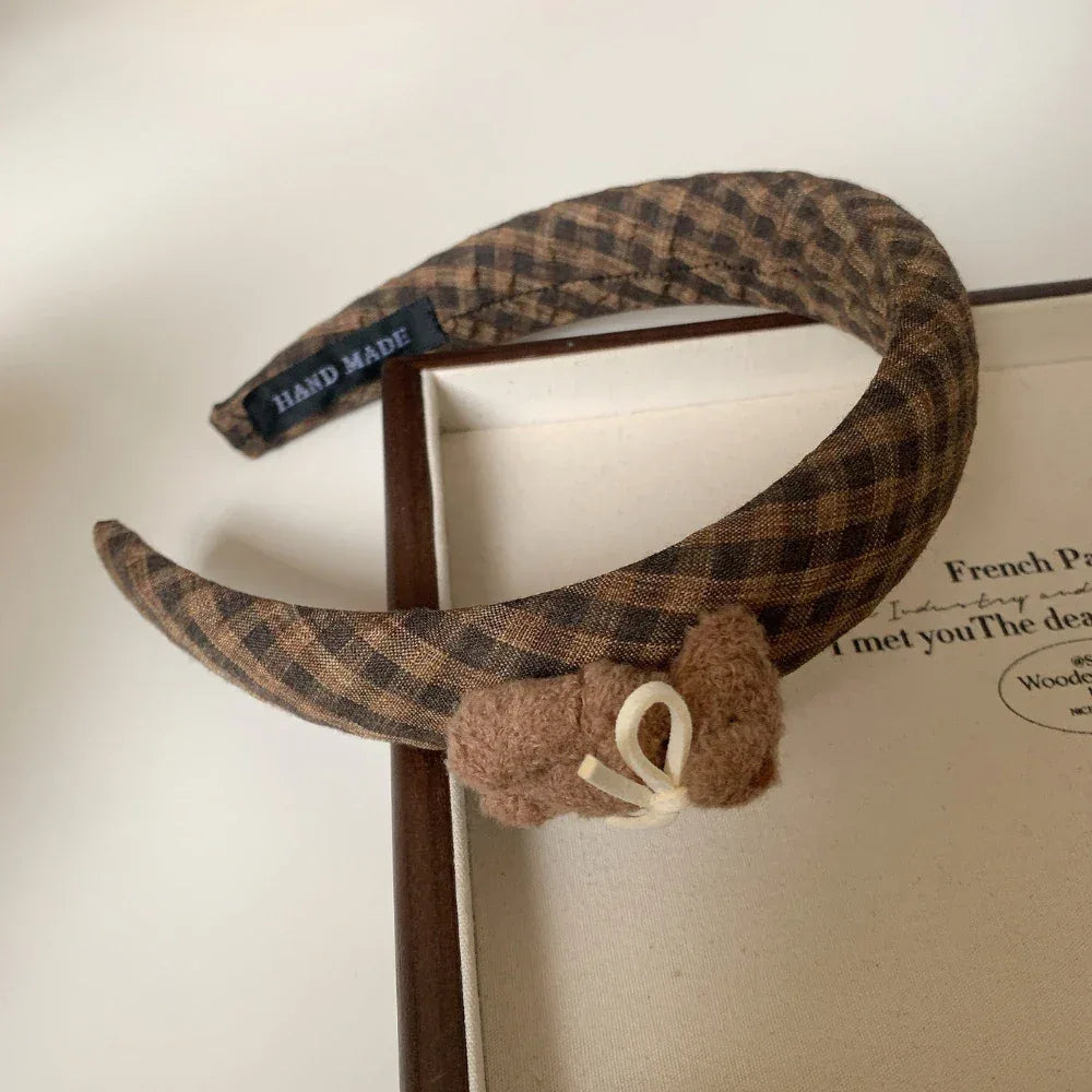 Oversized plaid scrunchie with knit charm - View 10 | TEVQA