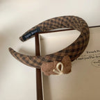 Oversized plaid scrunchie with knit charm - View 10 | TEVQA