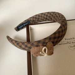 Oversized plaid scrunchie with knit charm - View 10 | TEVQA