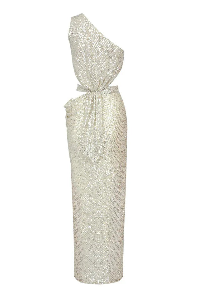 One Shoulder Sequin Maxi Dress - View 28 | TEVQA