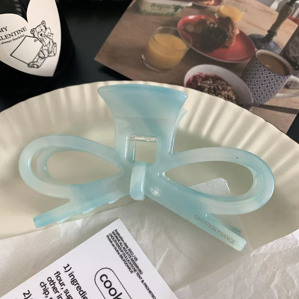 Acetate bow hair claw clip - View 7 | TEVQA