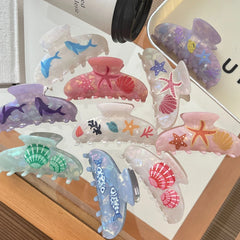 "Mermaidcore" Ocean Acetate Hair Claw Clip (3.7 Inch)