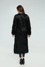 Long shaggy faux fur coat - View 6 | TEVQA