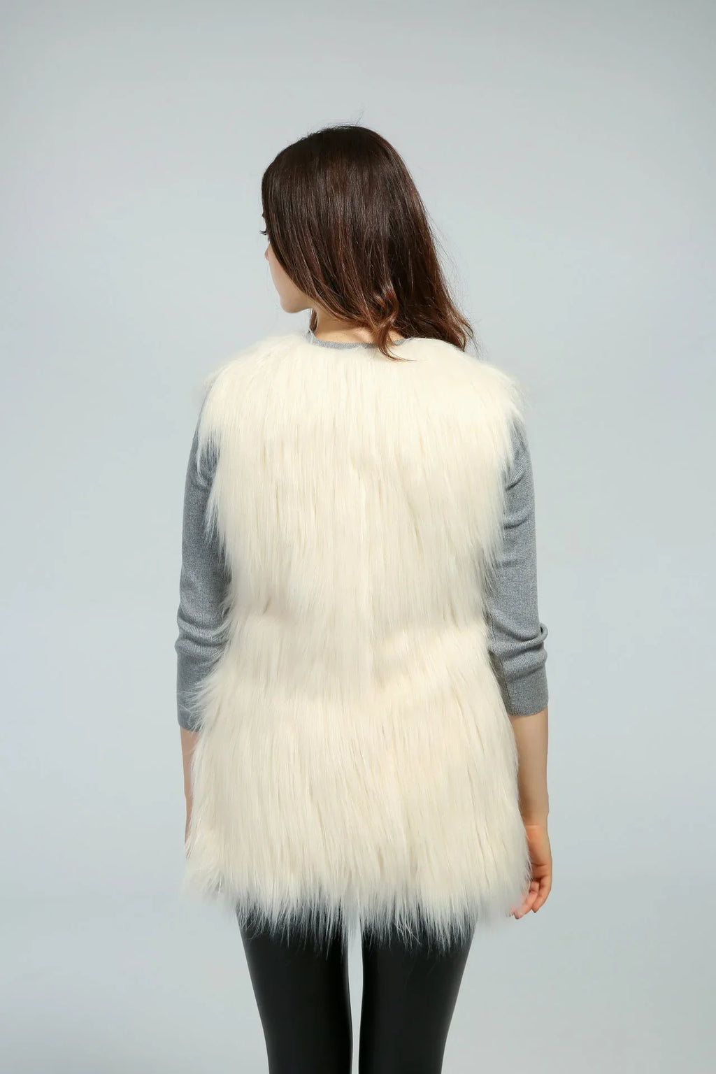Shaggy Faux Fur Vest - View 10 | TEVQA