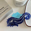 Large acetate hair claw clip with ocean art design - View 6 | TEVQA