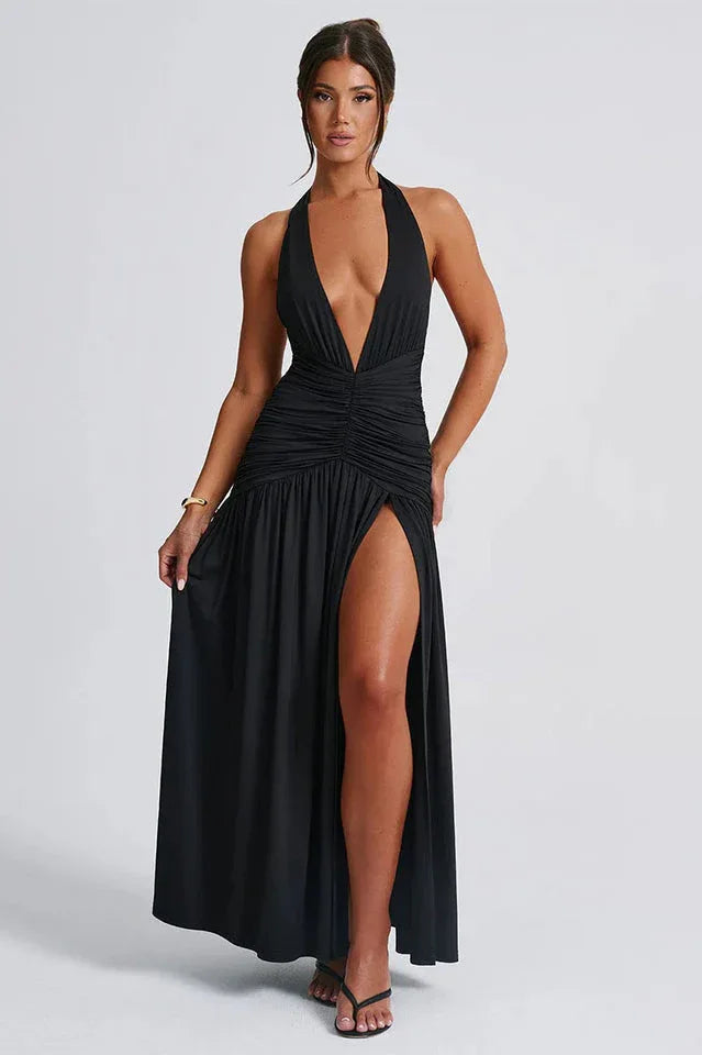 Elegant halter maxi dress - View 13 | TEVQA