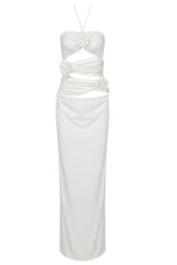 Halter Neck Cutout Ruched Maxi Dress | Dress In Beauty