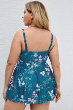 Floral print tankini swim dress with shorts - View 10 | TEVQA