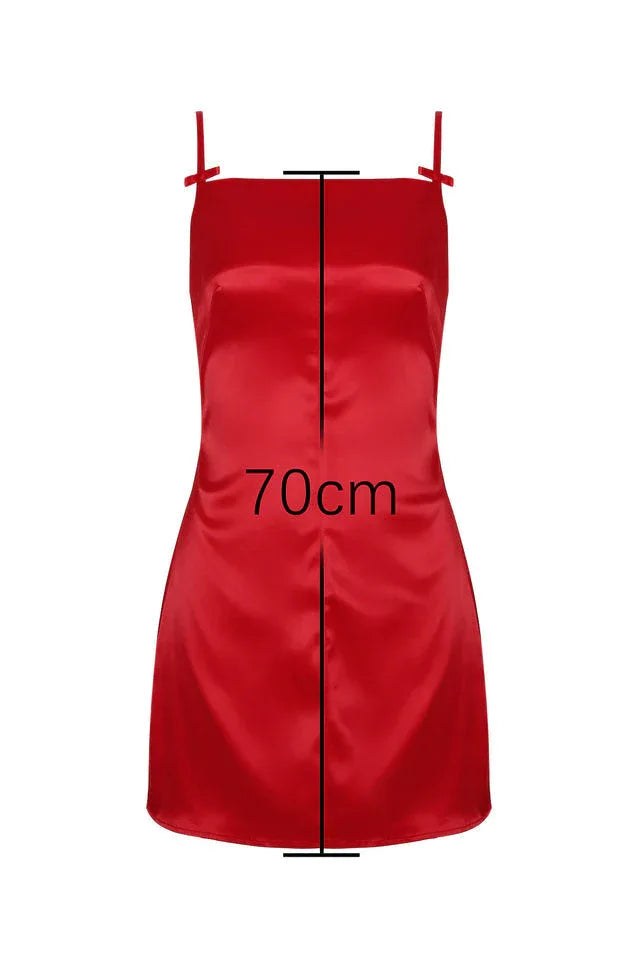 Satin Square Neck Mini Dress - View 8 | TEVQA