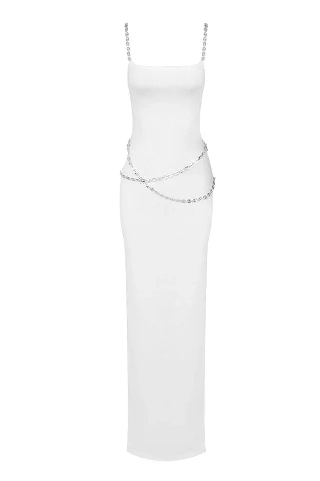 Katalina Knit Maxi Dress with Chain Strap - View 14 | TEVQA