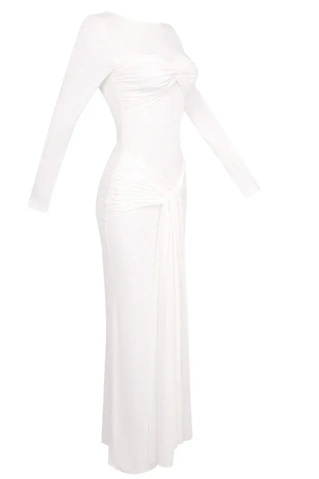 Strappy Long Sleeve Maxi Dress - TEVQA
