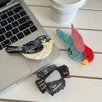 Artistic Bird Acetate Hair Claw Clip - 4.5 Inch Tropical Parrot & Magpie Styles - TEVQA