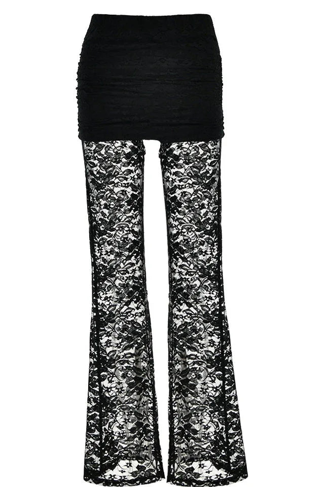 Flared Lace Pants - View 16 | TEVQA