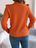 Ruffle Trim Knit Sweater - View 14 | TEVQA