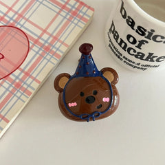 2.17 Inch Party Bear Acetate Hair Claw - Solid 34g Premium Clip