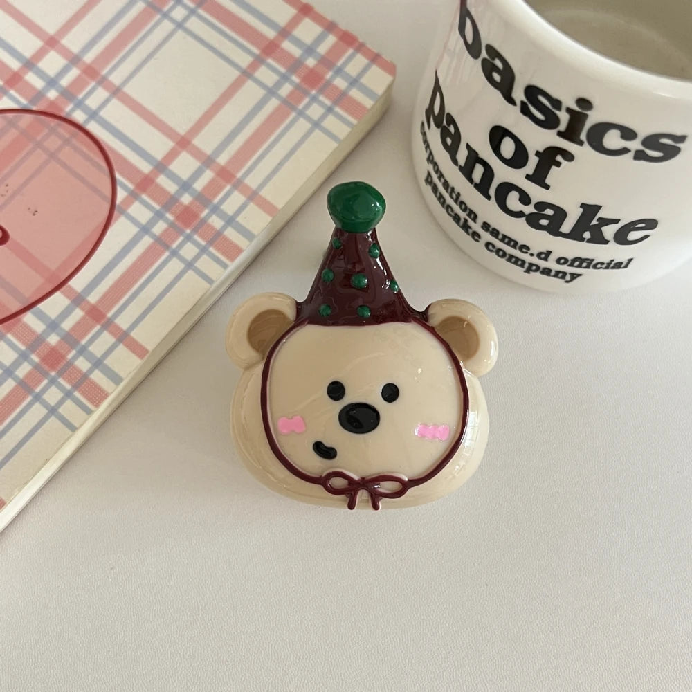 2.17 Inch Party Bear Acetate Hair Claw - Solid 34g Premium Clip