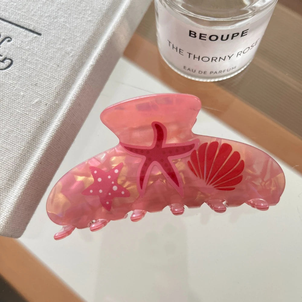 "Mermaidcore" Ocean Acetate Hair Claw Clip (3.7 Inch)