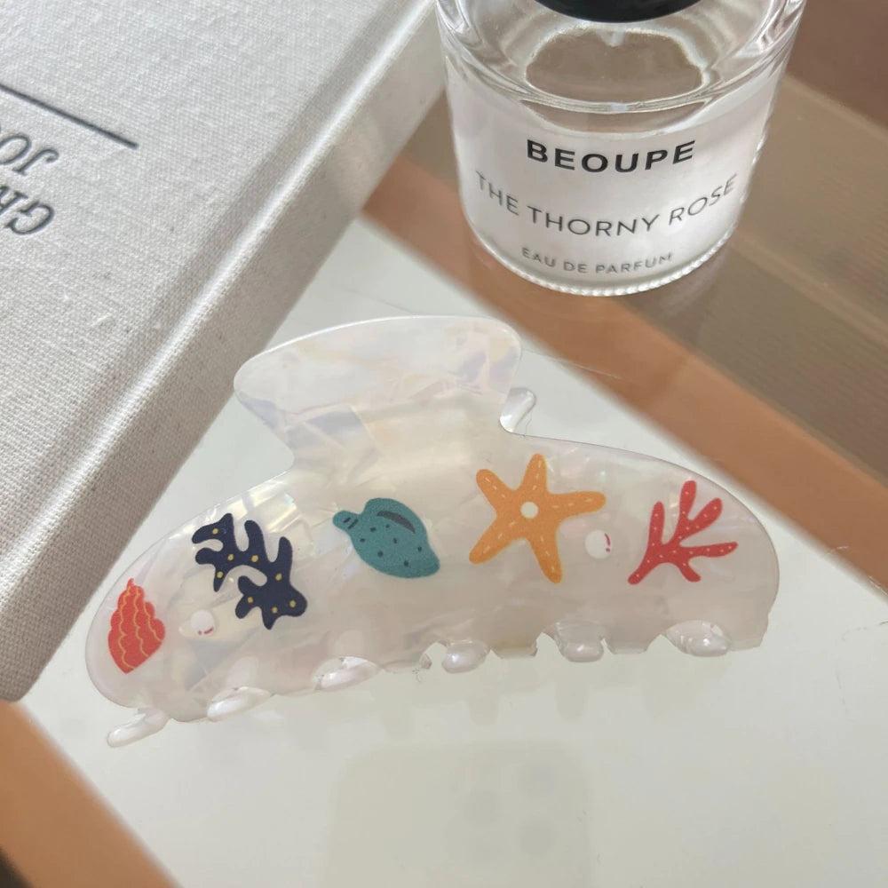 "Mermaidcore" Ocean Acetate Hair Claw Clip (3.7 Inch)