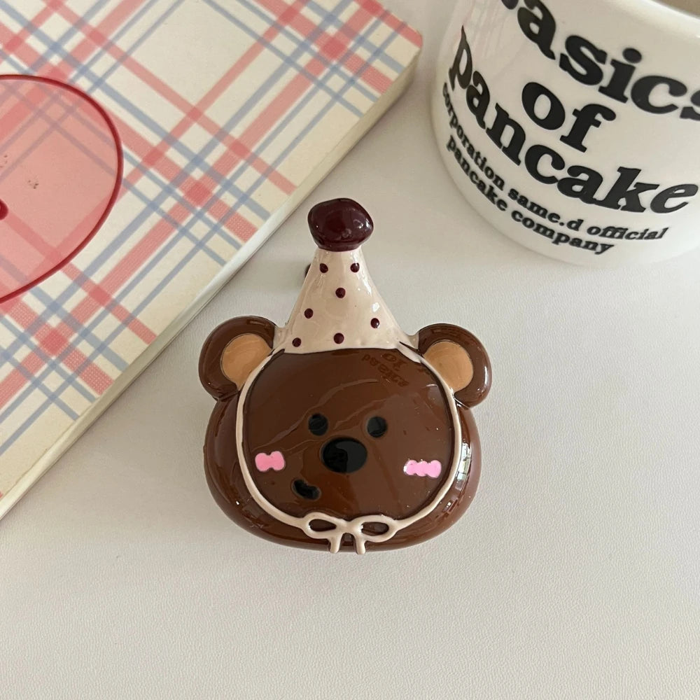 2.17 Inch Party Bear Acetate Hair Claw - Solid 34g Premium Clip