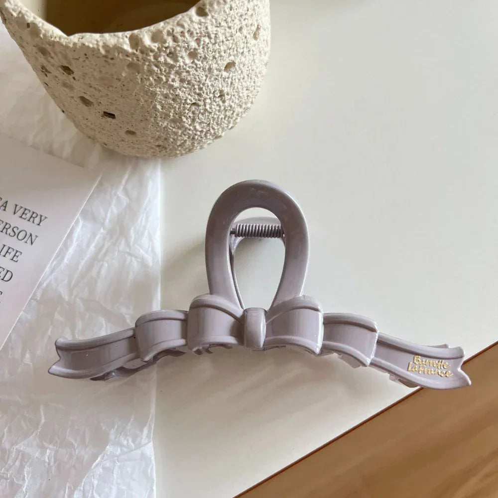 Jumbo Ribbon Bow Hair Claw Clip - View 6 | TEVQA