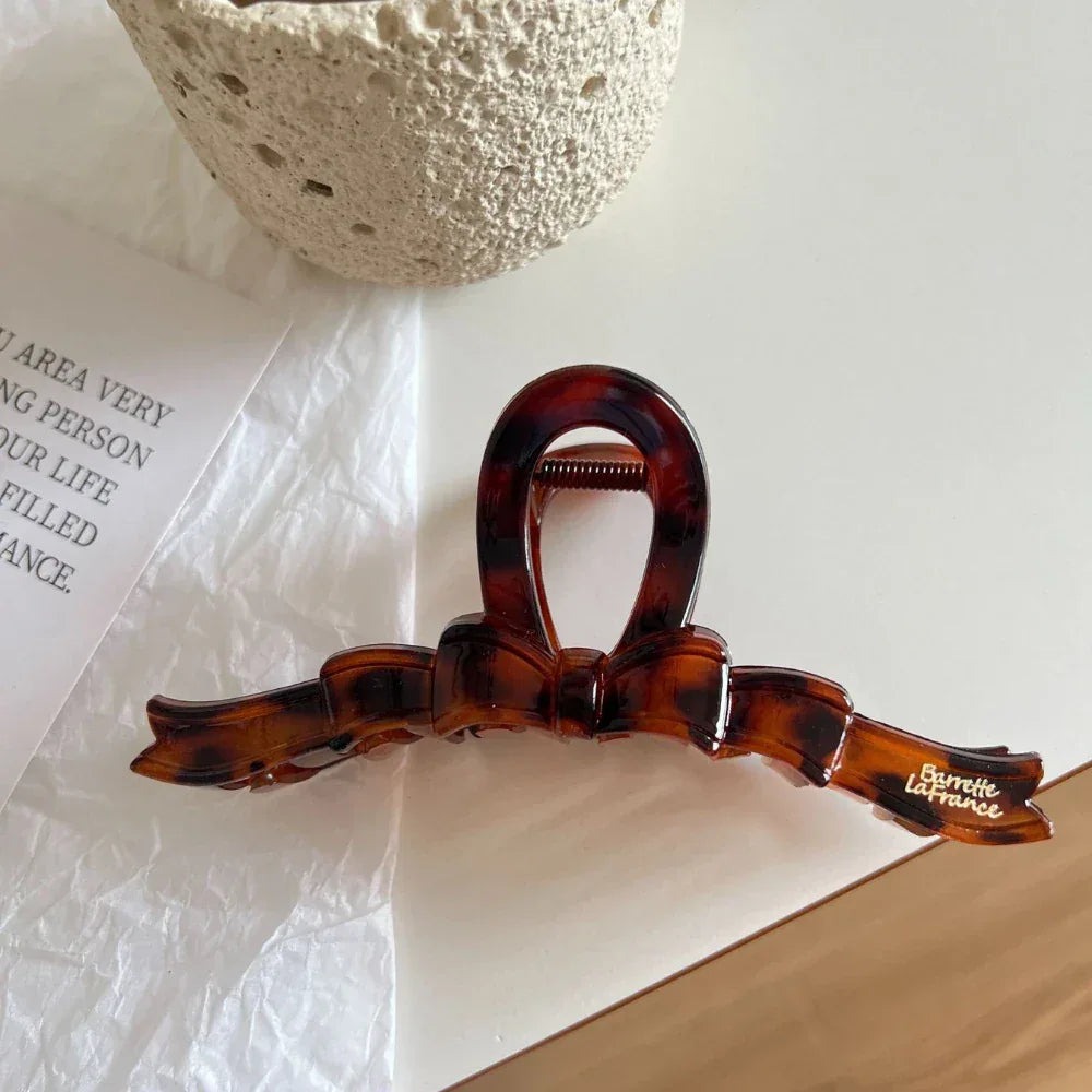 Jumbo Ribbon Bow Hair Claw Clip - View 8 | TEVQA