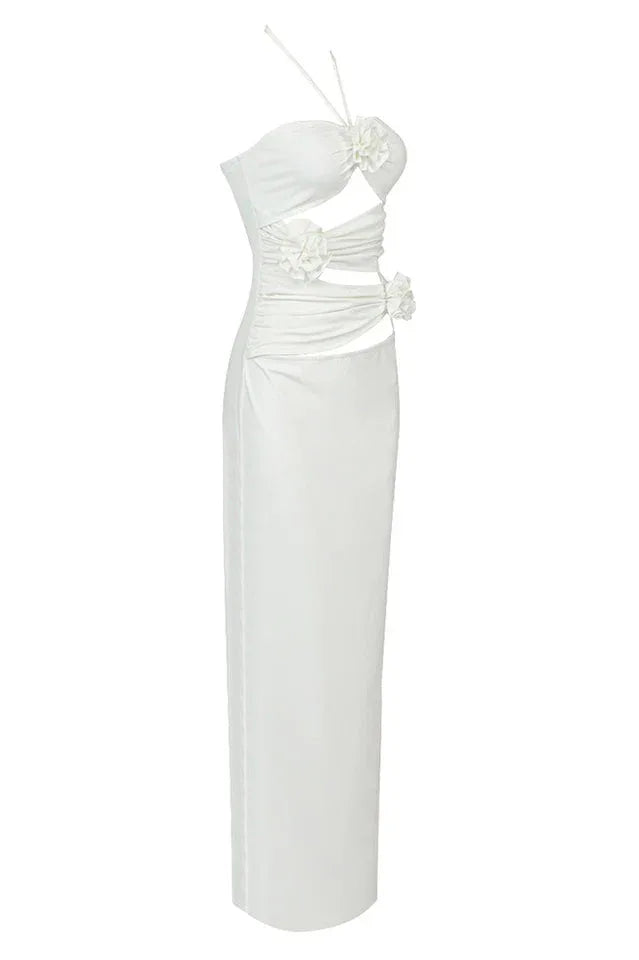 Halter Neck Ruched Maxi Dress - View 19 | TEVQA