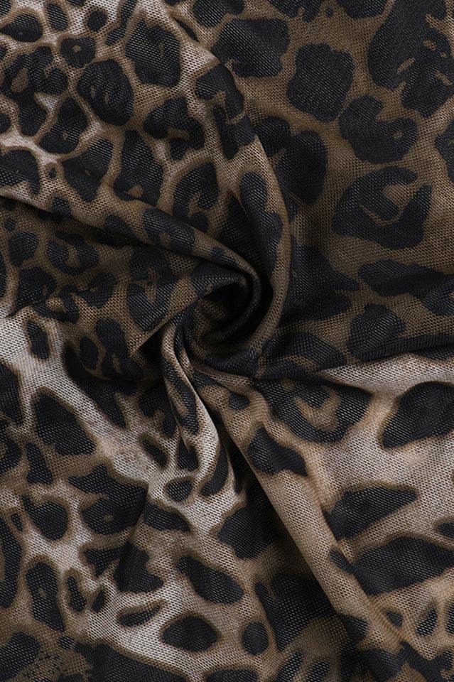 Leopard print halter neck maxi dress - View 8 | TEVQA