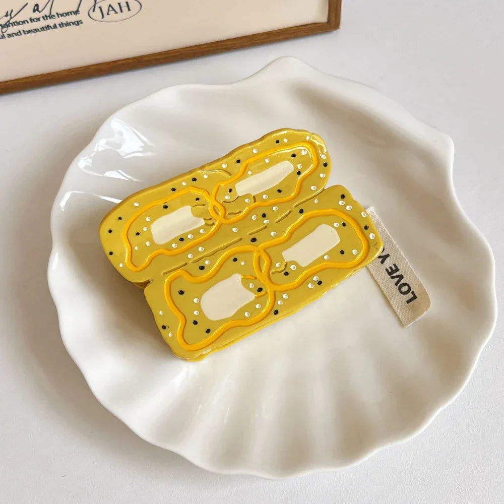 Foodie hair claw clip with fruit or snack design - View 9 | TEVQA