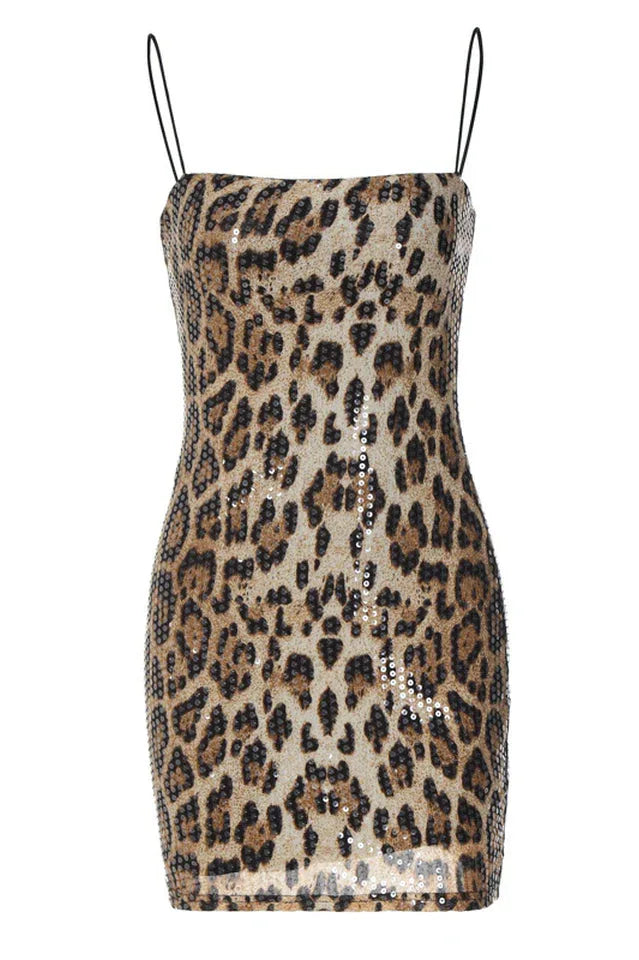 New In Town Leopard Print Mini Dress - TEVQA