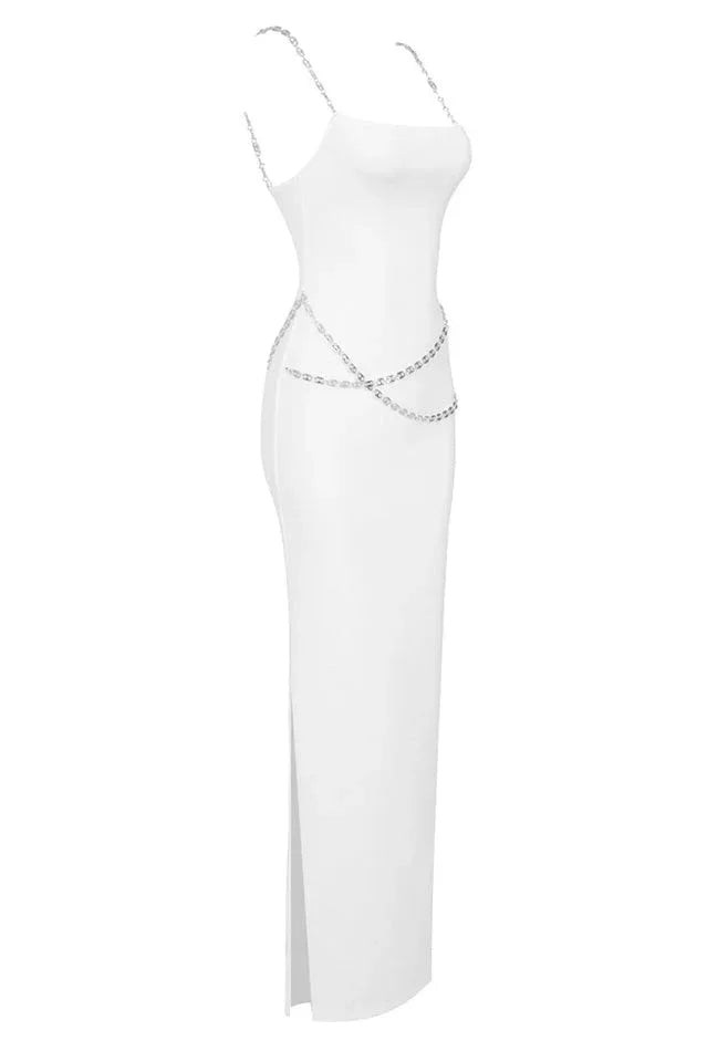 Katalina Knit Maxi Dress with Chain Strap - View 15 | TEVQA