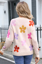 Retro floral knit pullover sweater - View 15 | TEVQA