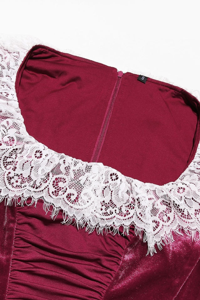 Jacinda Velvet Lace Tunic Top | Dress In Beauty