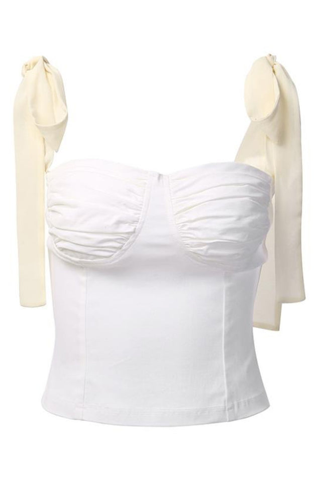 Lace Up White Tank Top - Dress In Beauty