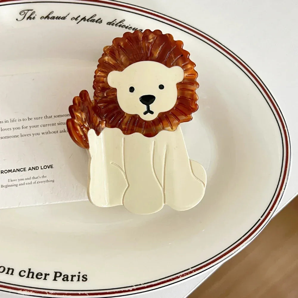 Whimsical animal acetate hair claw clip - View 8 | TEVQA
