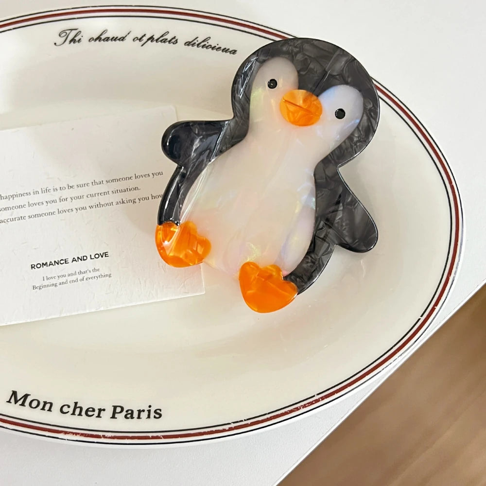 3.2 Inch Whimsical Animal Acetate Hair Claw - Solid 31g Premium Clip