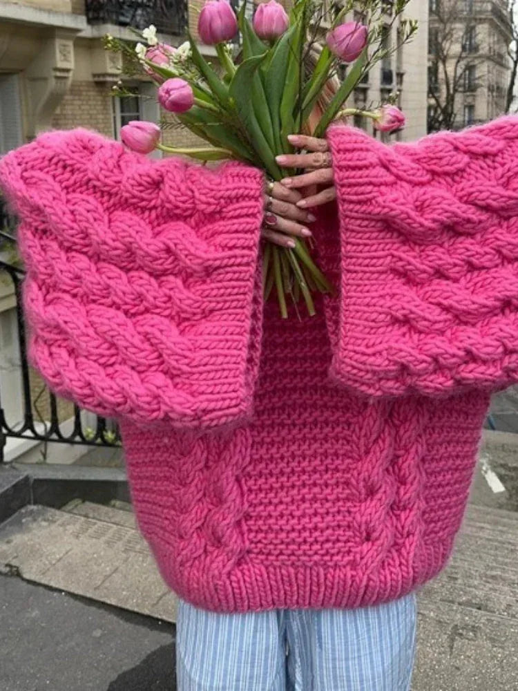 Chunky cable knit sweater - View 7 | TEVQA