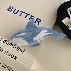 Jumbo 5.6 Inch Acetate Orca (Killer Whale) Hair Claw Clip - TEVQA