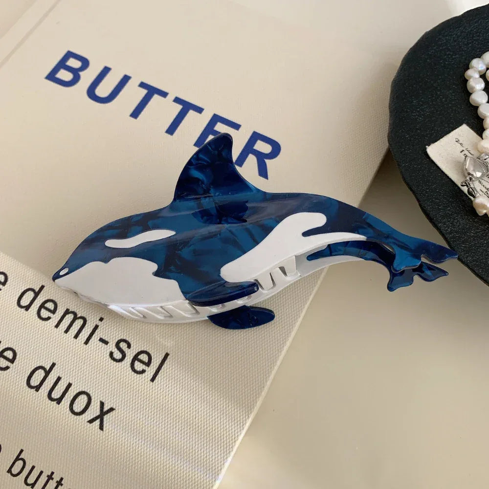 Jumbo Orca Whale Hair Claw Clip - View 7 | TEVQA