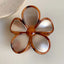 Tortoise Trim Floral Hair Claw Clip - Retro 60s Flower Accessory - TEVQA