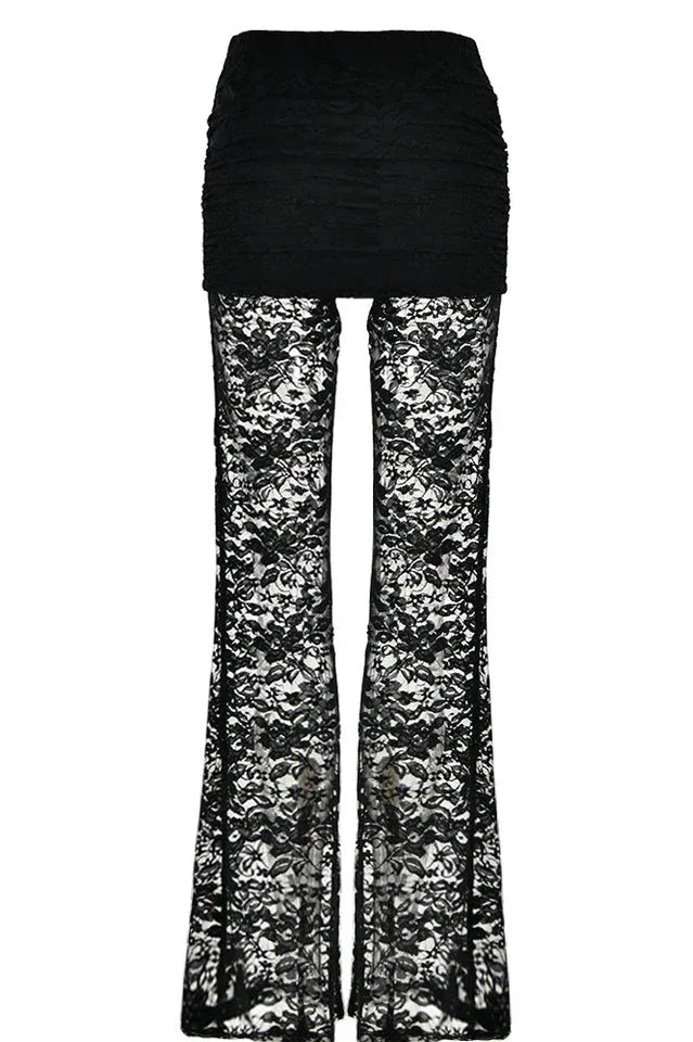 Flared Lace Pants - View 18 | TEVQA