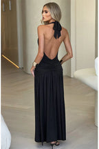 Elegant halter maxi dress - View 15 | TEVQA