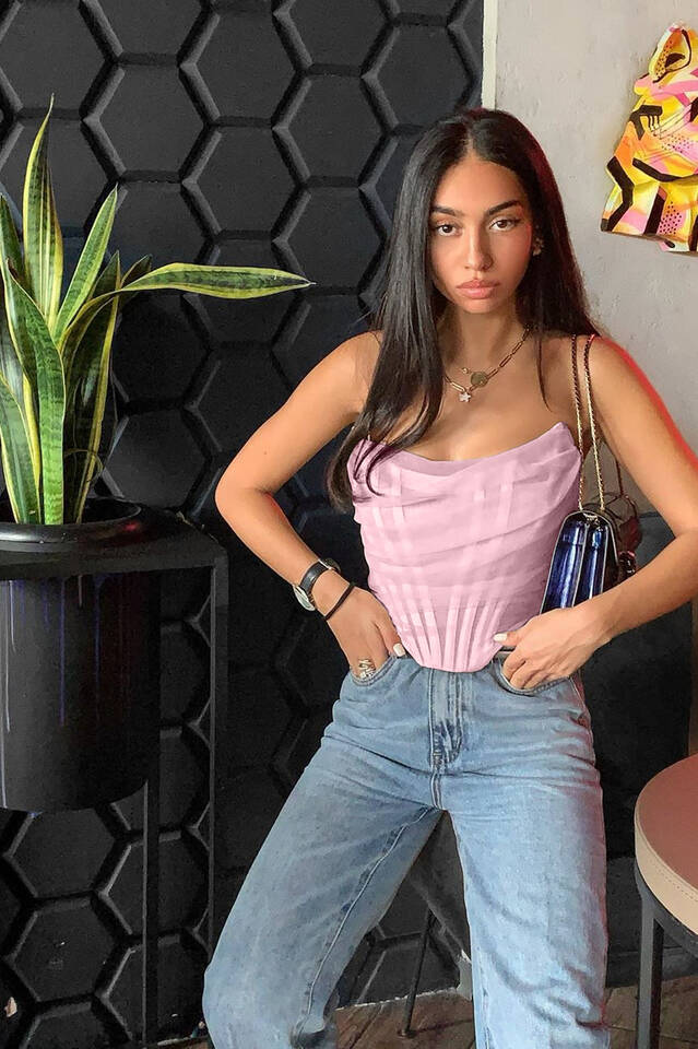 Mesh Boned Corset Top - Dress In Beauty