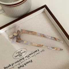 French Acetate Bow U-Shape Hair Pin (5.5 Inch) - TEVQA
