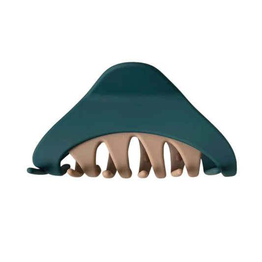 Medium 3.5 Inch Matte Two-Tone Triangle Hair Claw Clip