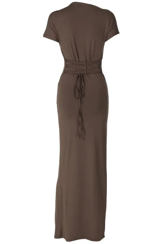 Tea Bodied Maxi Dress - TEVQA