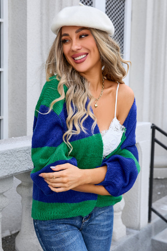 Striped Color Knit Cardigan | Dress In Beauty