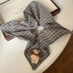 Oversized plaid scrunchie with knit charm - View 14 | TEVQA
