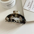 Acetate Arch Hair Claw Clip with Dainty Flower - 3.3 Inch - TEVQA