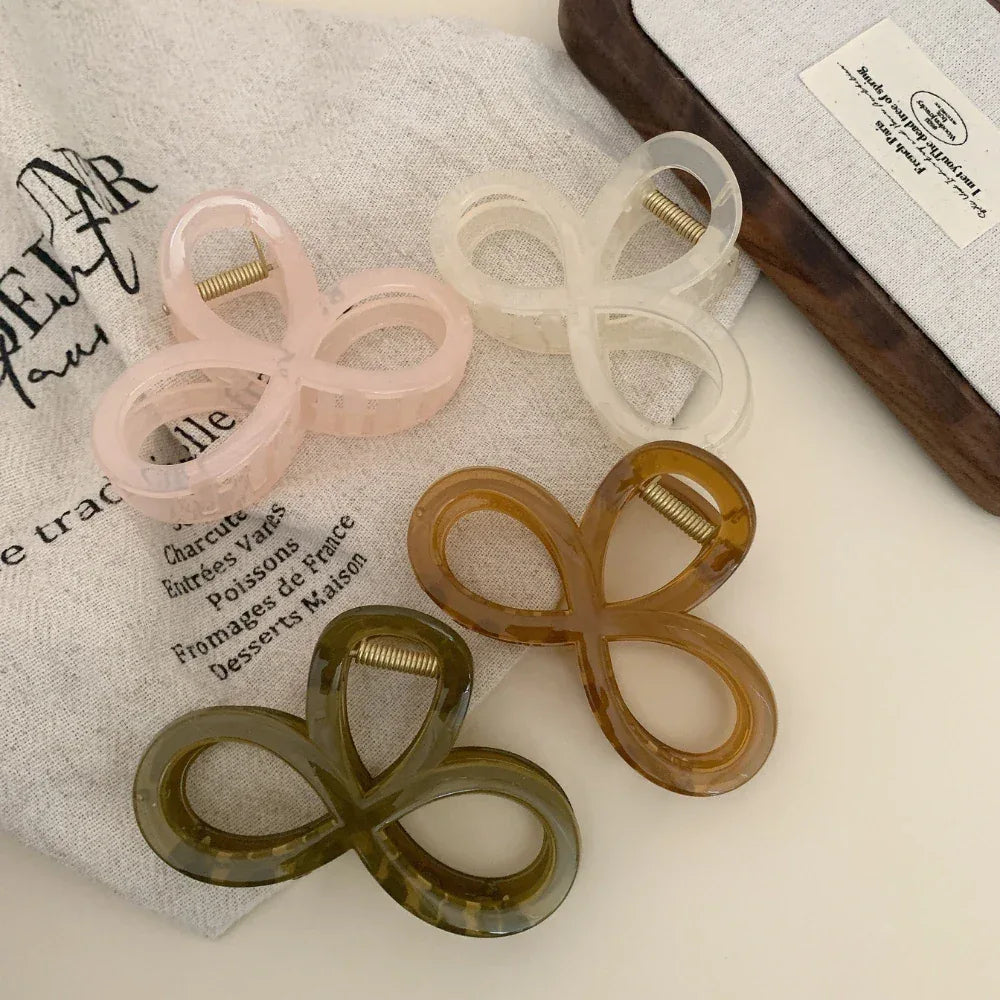 Translucent Infinity Loop Hair Claw Clip - 3.5 Inch Ultra-Lightweight Accessory - TEVQA