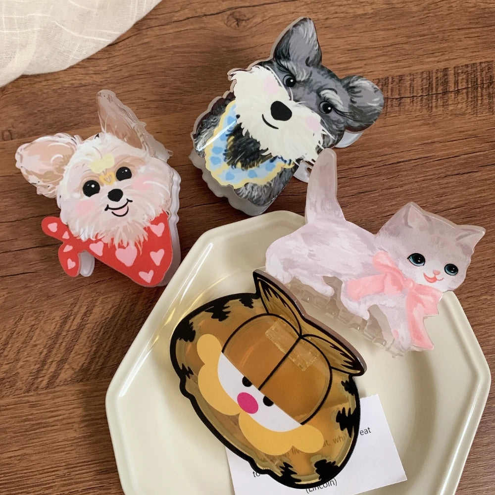 3.7 Inch Whimsical Animal Acetate Hair Claw - Solid 41g Premium Clip